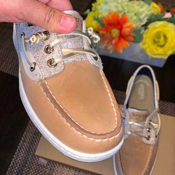 NWB Sperry Rosefish Sparkle linen/oat size 7 - Picture 5 of 8